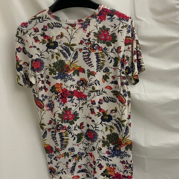 Floral Pattern Tory Birch Short Sleeve Cotton T-Shirt with Crew Neck - Size M - Picture 3 of 6